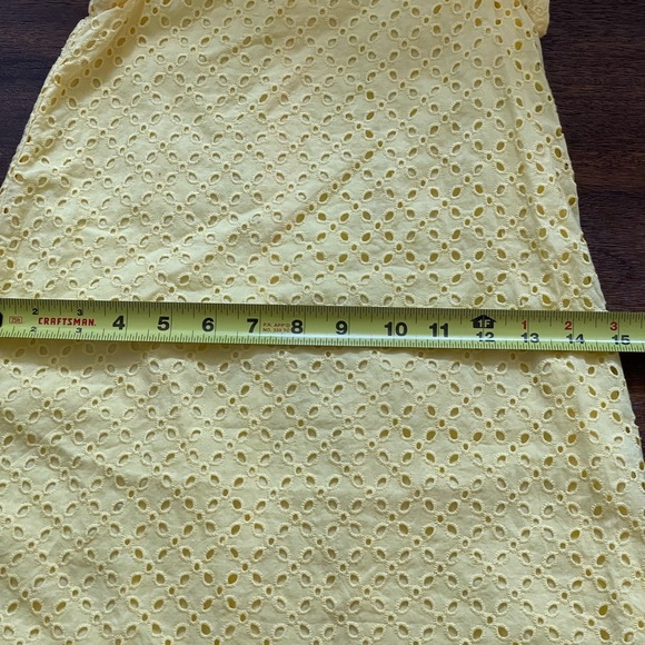 Polo Ralph Lauren Girls 5 Yellow Eyelet Flutter Short Sleeve A Line Dress Summer - Picture 10 of 11